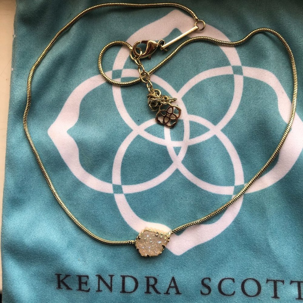 Kendra Scott Gold Necklace - Iridescent Drusy